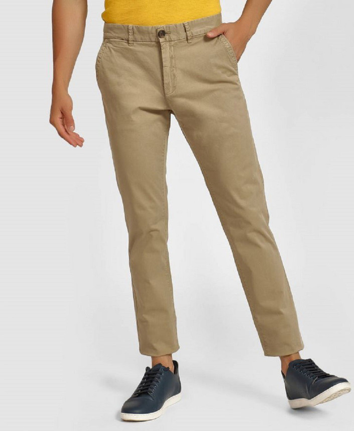 FBB Slim Fit Men Khaki Trousers 