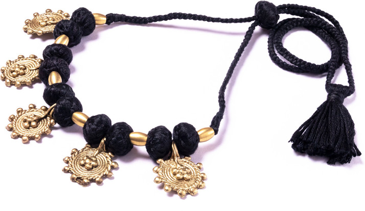 Miharu Handmade Black Thread Gold Dhokra