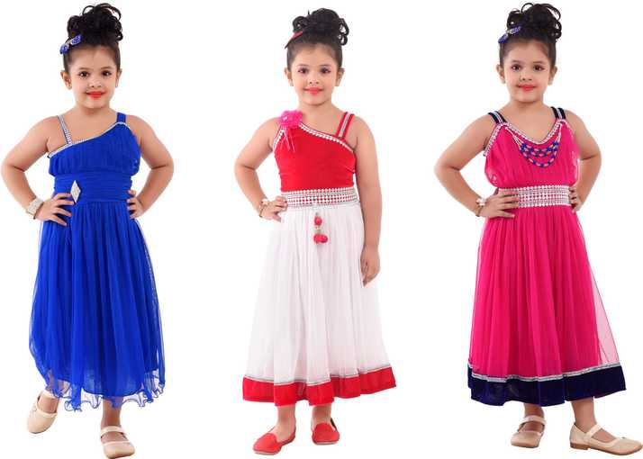 Ziva Fashion Girls Calf Length Festive Wedding Dress Price In