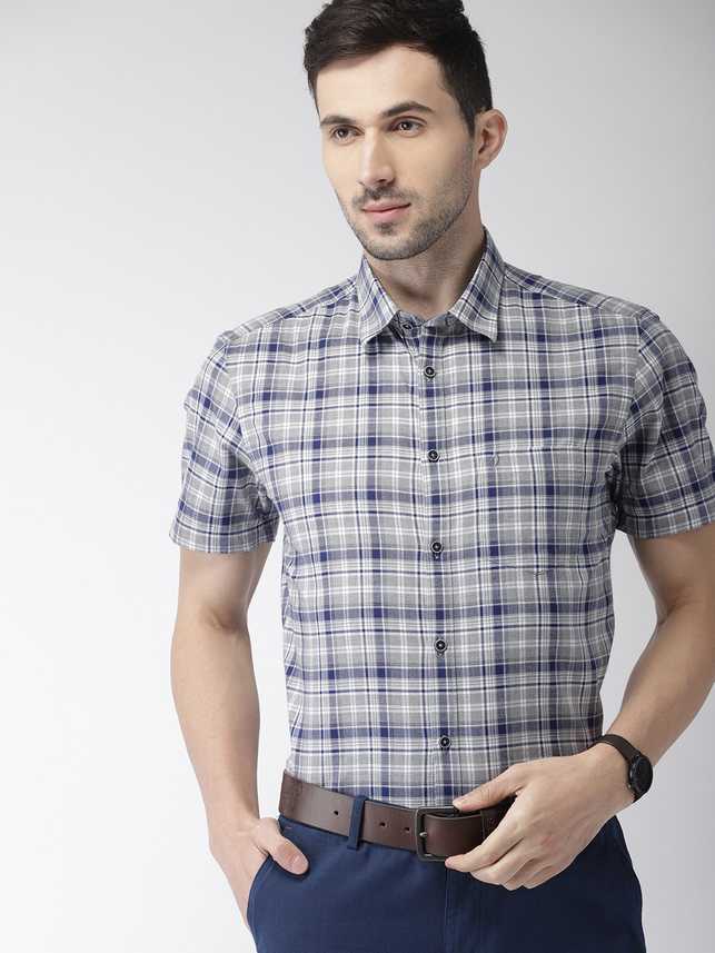 Indian Terrain Men Checkered Casual Black Grey Shirt Buy Indian