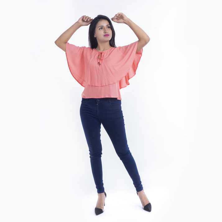Daevish Casual Cape Sleeve Solid Women Pink Top Buy Daevish Casual Cape Sleeve Solid Women Pink Top Online At Best Prices In India Flipkart Com