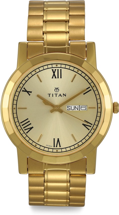 gold titan watch price