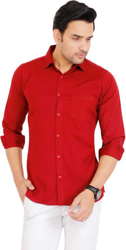 Gauravi Fashion And Style Men Solid Casual Red Shirt Buy Gauravi Fashion And Style Men Solid Casual Red Shirt Online At Best Prices In India Flipkart Com