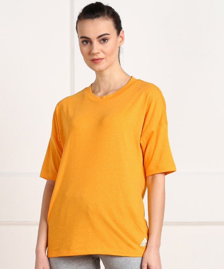 adidas yellow t shirt women's