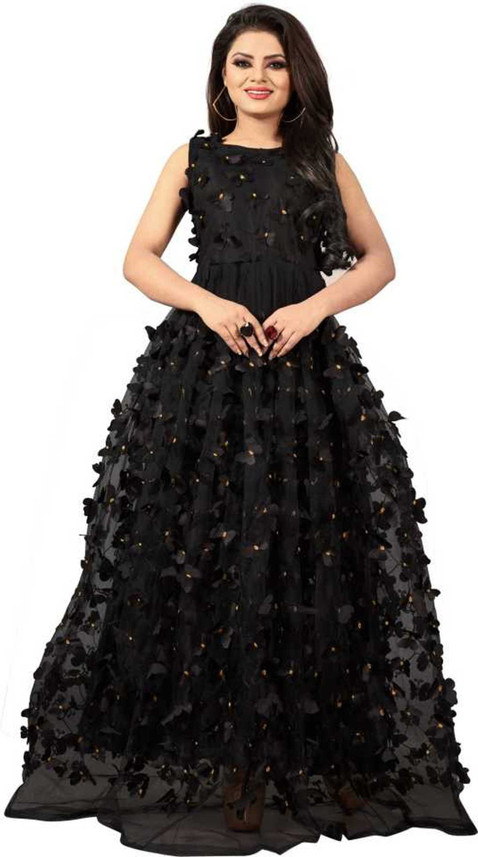 Shyam Sundar Creation Women Gown Black 