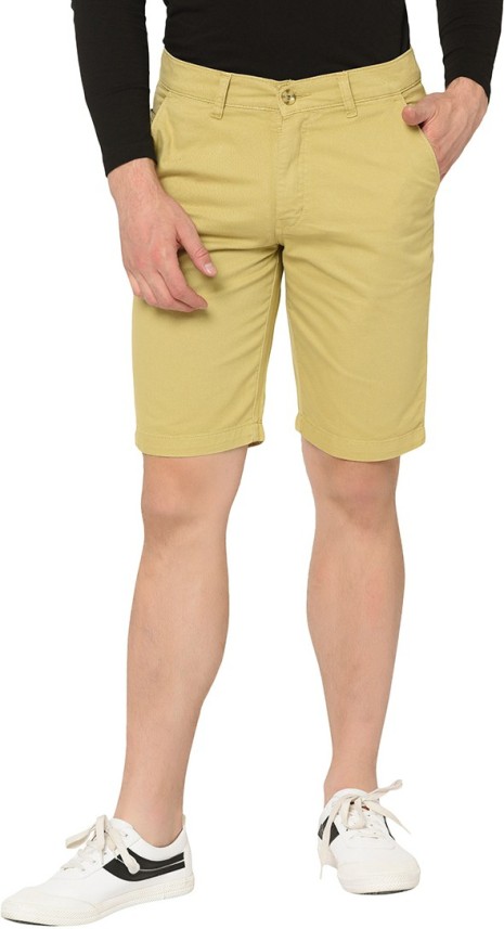 mens yellow chino shorts