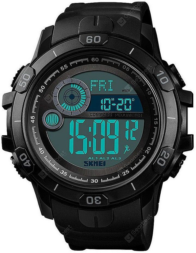 men's digital watch with compass