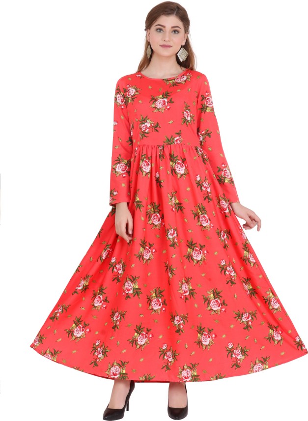 red maxi dress flipkart