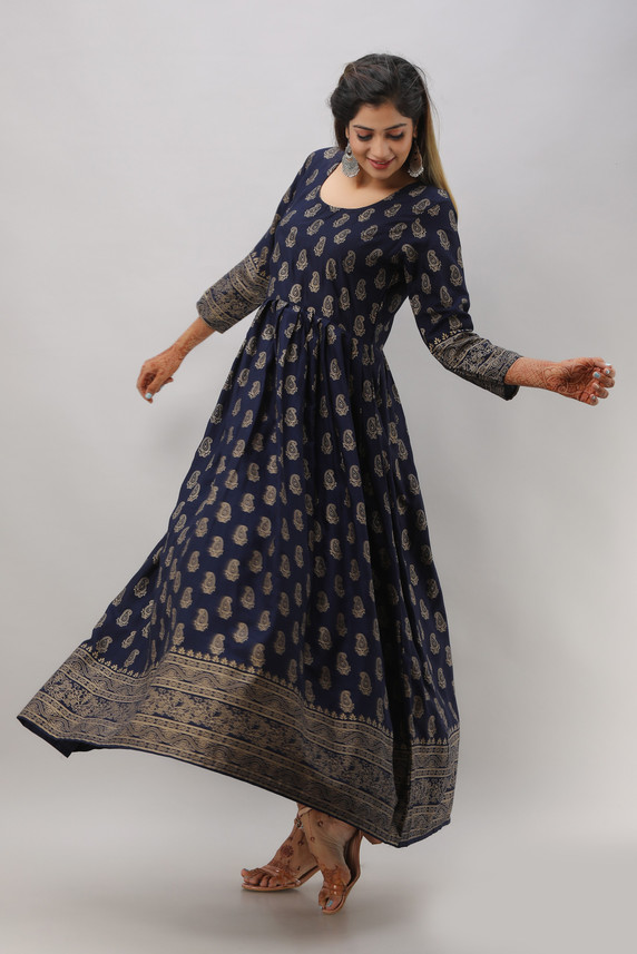 Printed flared kurta clearance