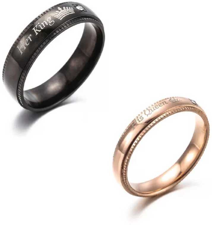 Impression 2pcs Her King His Queen Titanium Stainless Steel