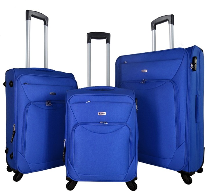 blue 4 wheel suitcase