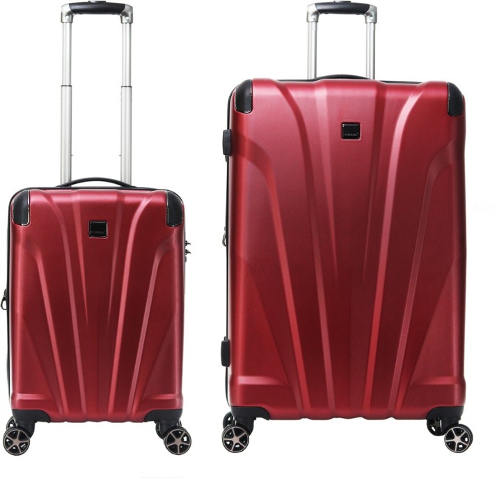 red hard luggage