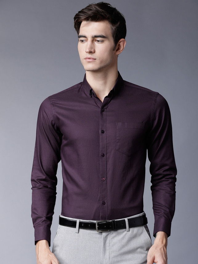 Black Coffee Men Solid Formal Purple 