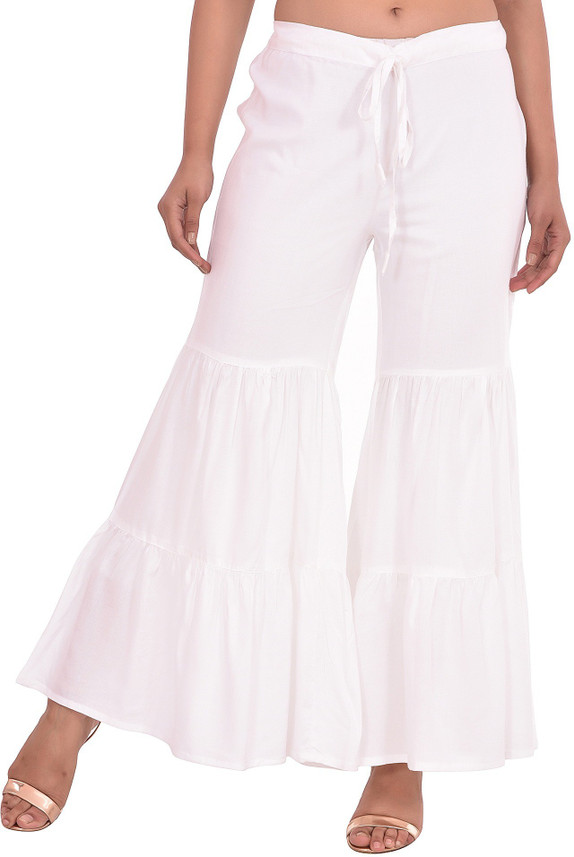 Meera Regular Fit Women White Trousers 