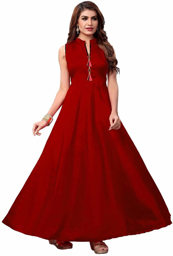 red gown on flipkart