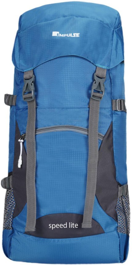 impulse 65 ltrs blue trekking backpack