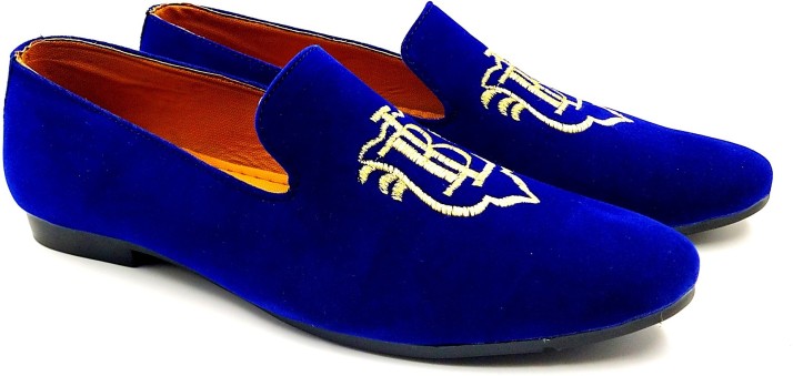 royal blue velvet loafers mens