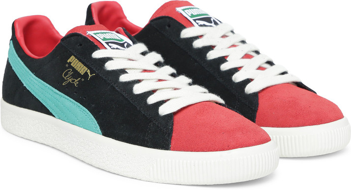 puma clyde red black