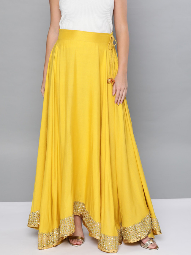 Yellow long skirt online Clearance