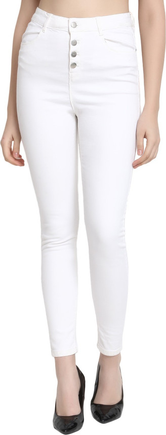 white jeans for ladies flipkart