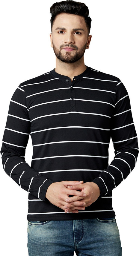 Buy TURMS Striped Men Henley Neck 