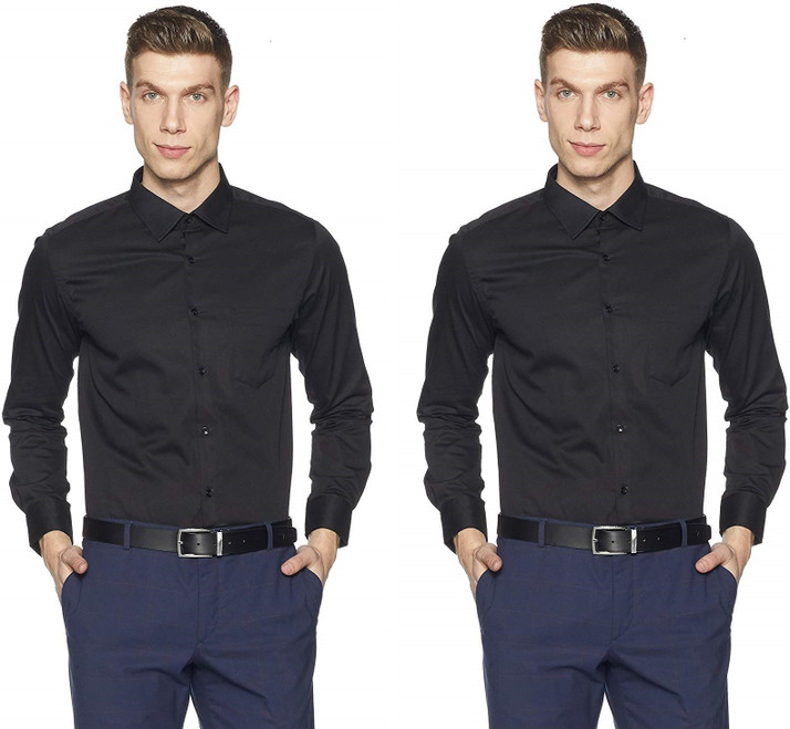 black shining formal shirt