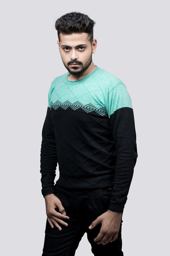 A.R FASHION Self Design Men Round Neck 