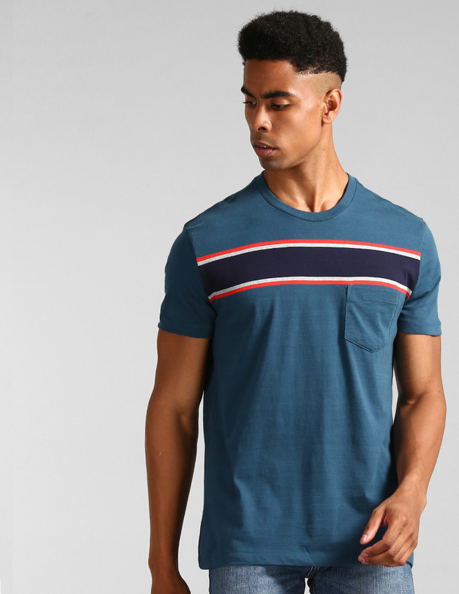 striped round neck t shirt