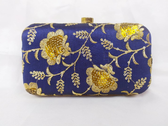 blue and gold clutch