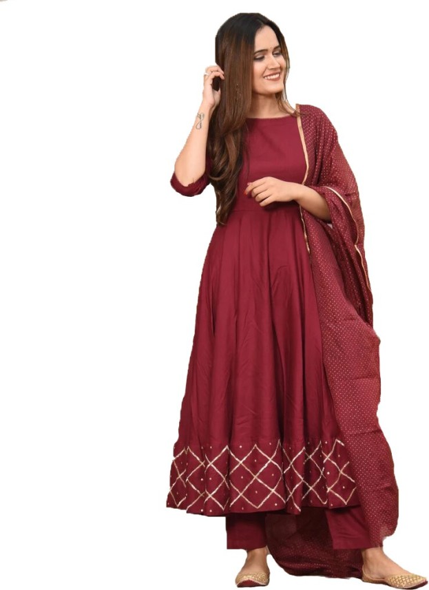 flipkart long dress with dupatta