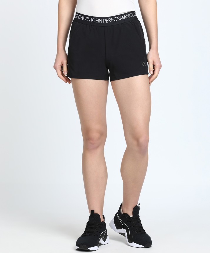 calvin klein black shorts womens