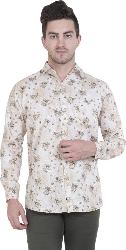 brown floral shirt mens