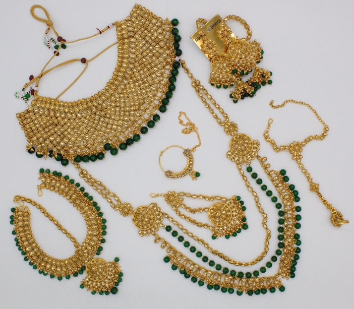 green jewellery set flipkart