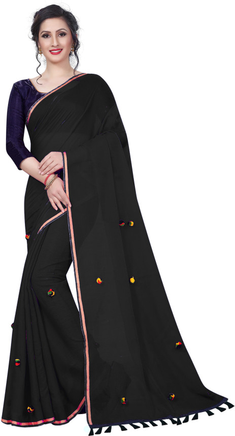 plain saree flipkart