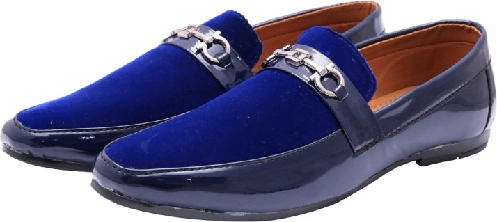 mens blue leather casual shoes