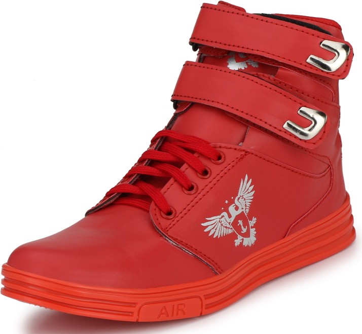 red casual boots