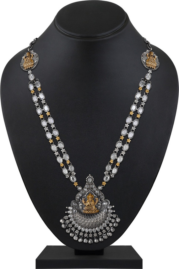 PEORA Oxidised Silver Plated Necklace 