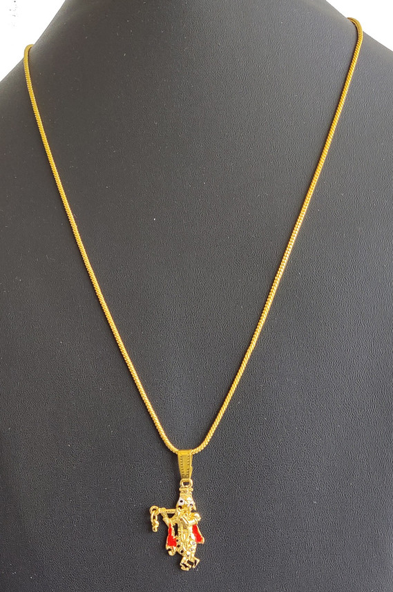 Khushal gold plated lord krishna design 