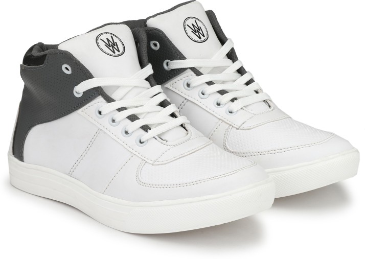 white high ankle sneakers for men