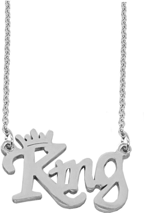 Men Style King Letter Locket With Chain 