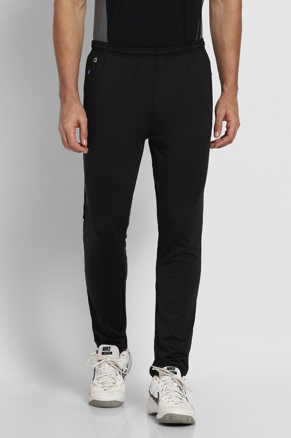 VAN HEUSEN Solid Men Black Track Pants 
