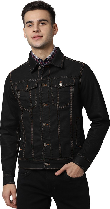 Full Sleeve Textured Men Denim Jacket 