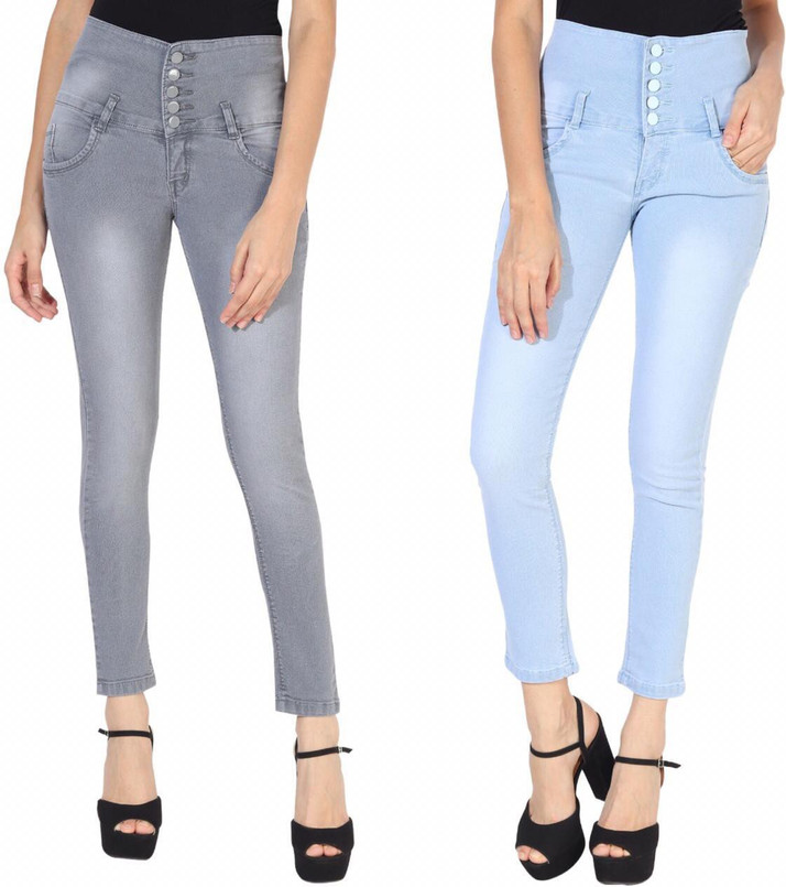 Cpink Skinny Women Light Blue, Grey 