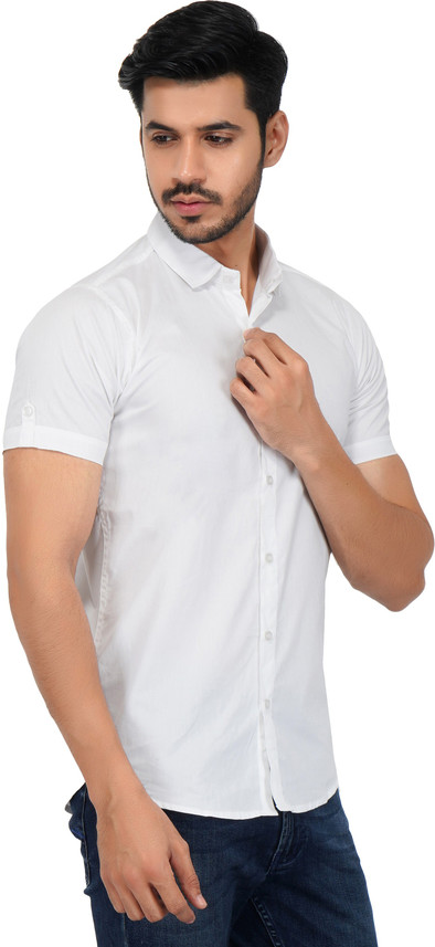 Buy U TURN Men Solid Casual White Shirt 