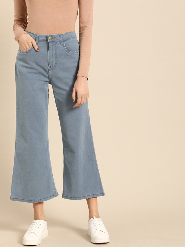 high waist wide leg jeans flipkart