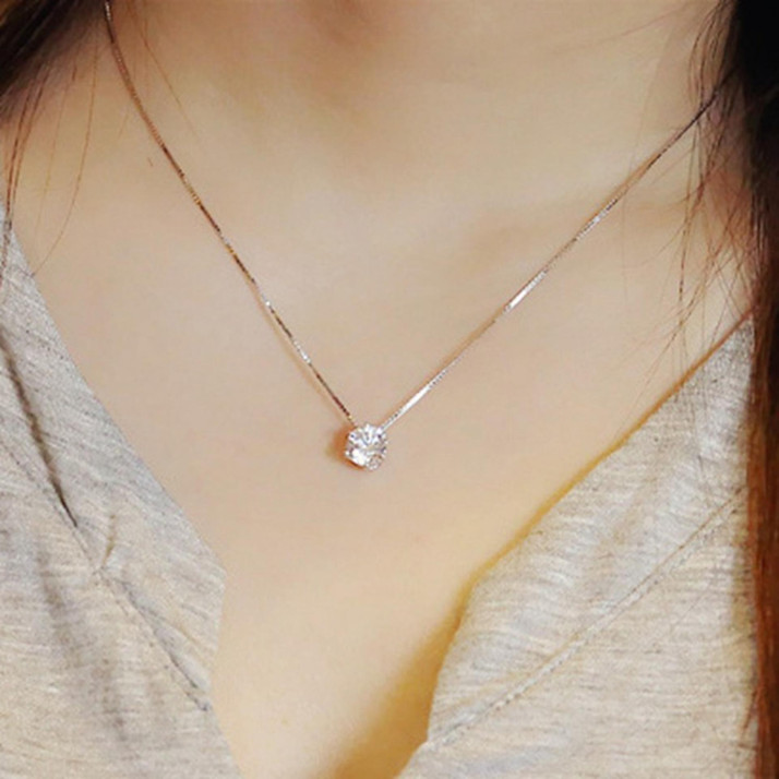 fashion silver Zircon short Necklace 