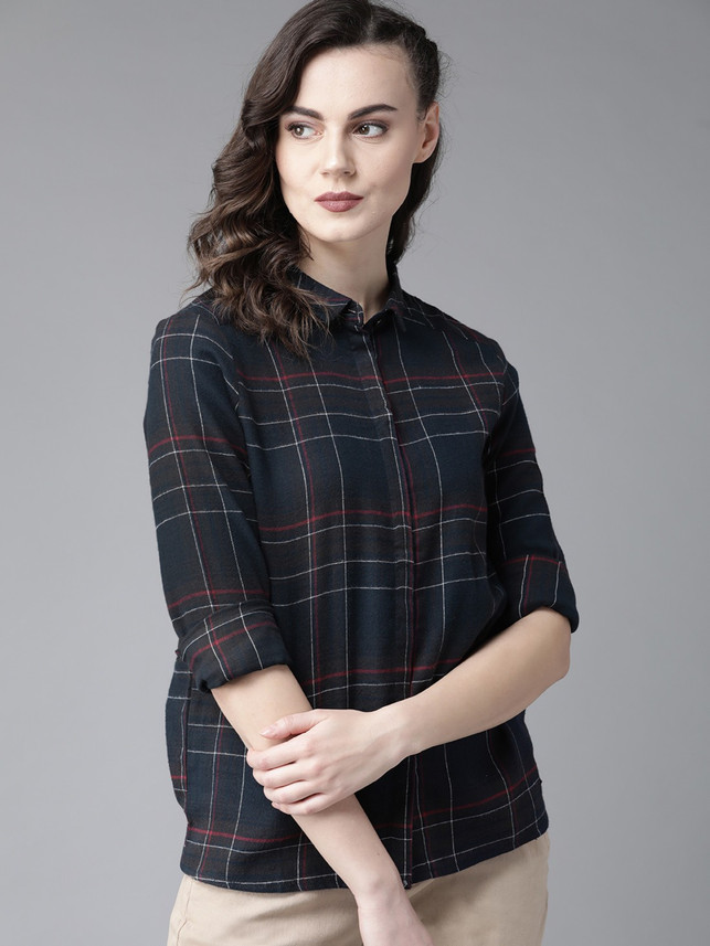 Roadster Women Checkered Casual Dark 