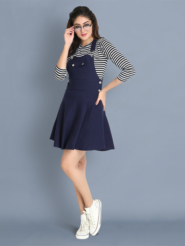 Blue pinafore dress