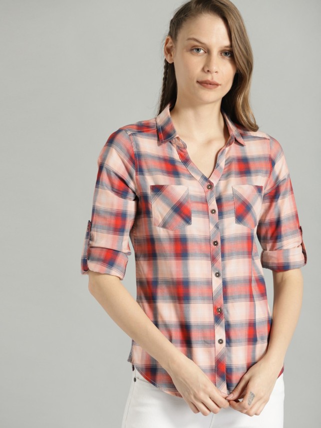roadster women's checkered casual shirt