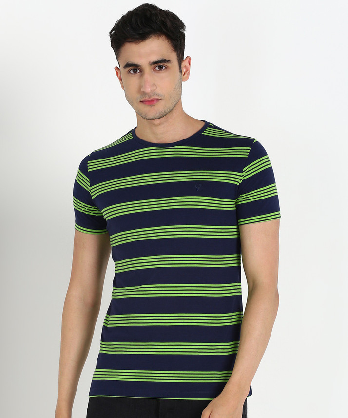 Allen Solly Striped Men Round Neck Dark 